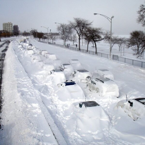 Chicago streets buried under snow after the February 2011 blizzard