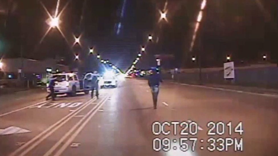 Still from the Chicago Police Department dashcam video released in November 2015