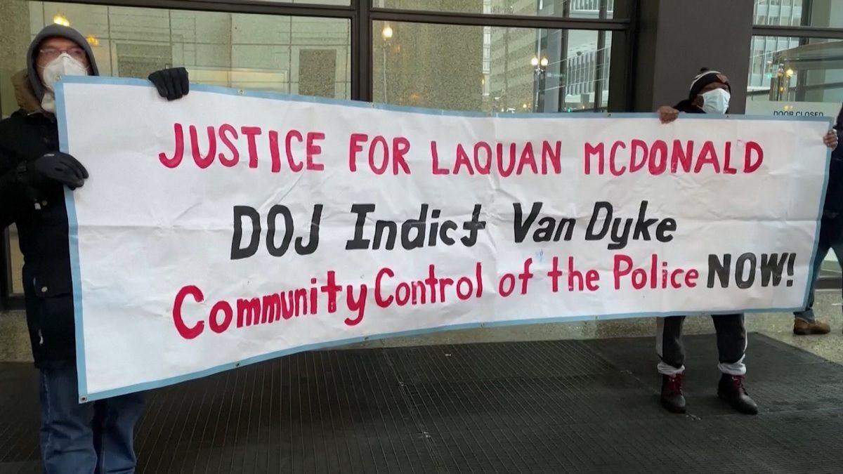 Protesters in Chicago after the release of the Laquan McDonald dashcam video, November 2015